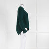 Alexander McQueen Green Dipped Hem Ribbed Jumper