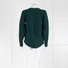 Alexander McQueen Green Dipped Hem Ribbed Jumper