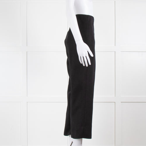 By Malene Birger Black Thick Twill Trousers Split Ankle Hem