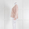 360 Cashmere Pink Boat Neck Cashmere Jumper With White Stripe