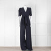 Stella McCartney Navy Short Sleeve Belted Jumpsuit