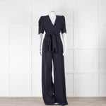 Stella McCartney Navy Short Sleeve Belted Jumpsuit