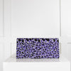 Jimmy Choo Purple Animal Print Fabric Clutch