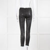 J Brand Black Leather Skinny Trousers With Ankle Zip