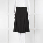 Prada Black Pleated Front A-Line Skirt