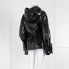 All Saints Wet Look Crinkle Hooded Jacket