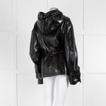 All Saints Wet Look Crinkle Hooded Jacket