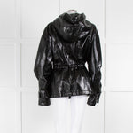 All Saints Wet Look Crinkle Hooded Jacket