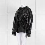 All Saints Wet Look Crinkle Hooded Jacket