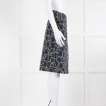 Sacai Luck Grey and Blue Leopard Print Wrap Skirt with Front Split