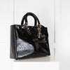 Christian Dior Black Patent Lady Dior Bag