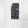 Sacai Luck Grey and Blue Leopard Print Wrap Skirt with Front Split