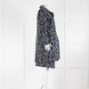 Sacai Luck Grey and Blue Leopard Print Wrap Skirt with Front Split