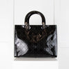 Christian Dior Black Patent Lady Dior Bag