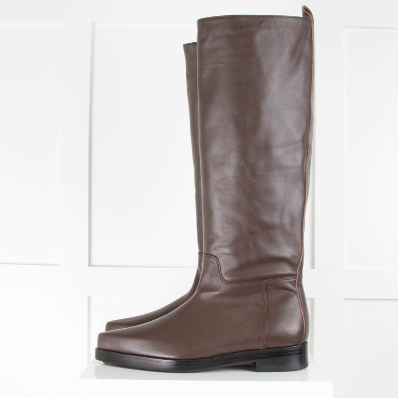 Harvey Nichols Brown Low Western Knee Boots