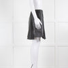 Ganni Black Leather White Stitch Panel  Detail Mini Skirt