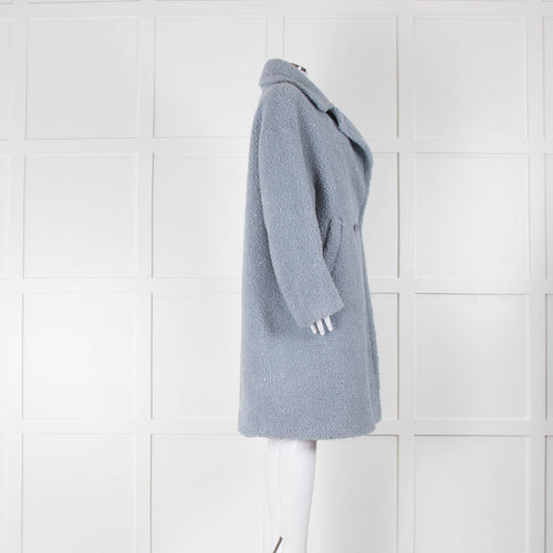 Rino & Pelle Pale Blue Silver Fleck Teddy Coat