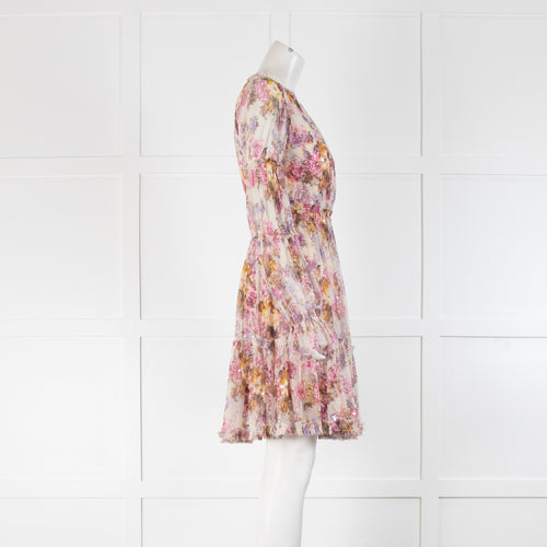 Needle & Thread X Jasmine Hemsley Pink And Mauve Floral Dress