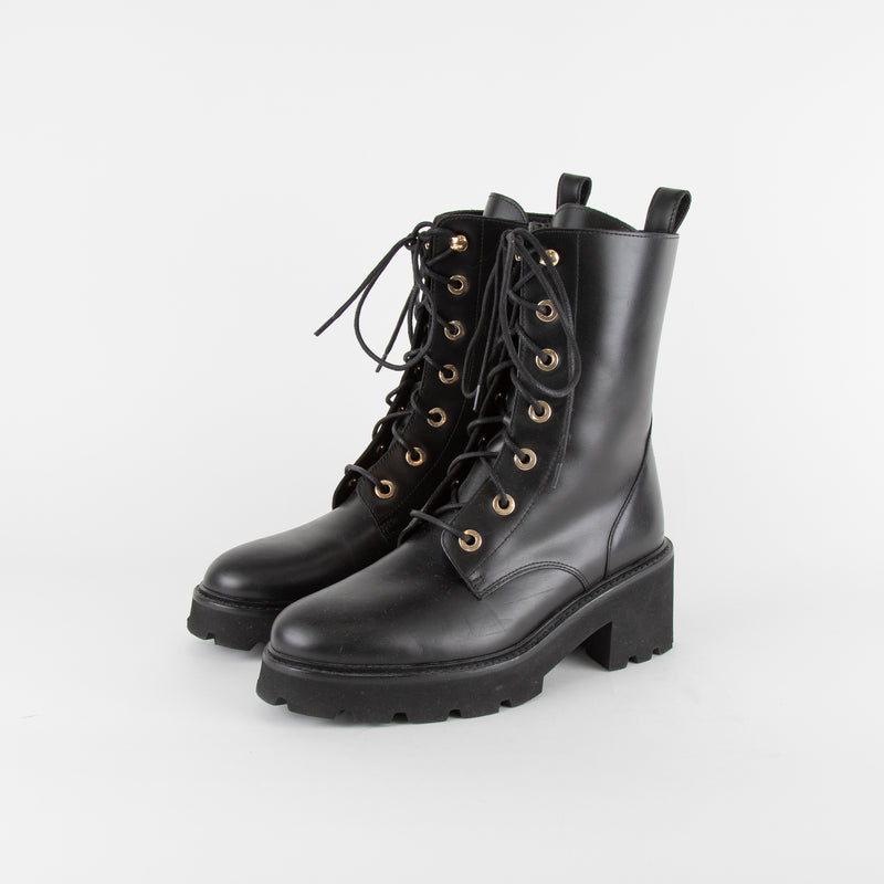 ba&sh Biker Boots With Gold Eyelets