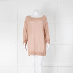 My Twin Twinset Long Pink Jumper With Hole Edging