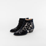 Chloe Susanna Blue Velvet Ankle Boots