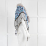 Mala Alisha Grey Wool Scarf with Fur Trim