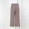 MSGM Brown Dogtooth Wide Leg Trousers