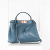 Fendi Medium Blue Peekaboo Bag with Red Hardware