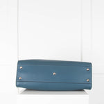 Fendi Medium Blue Peekaboo Bag with Red Hardware