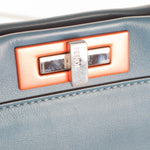 Fendi Medium Blue Peekaboo Bag with Red Hardware