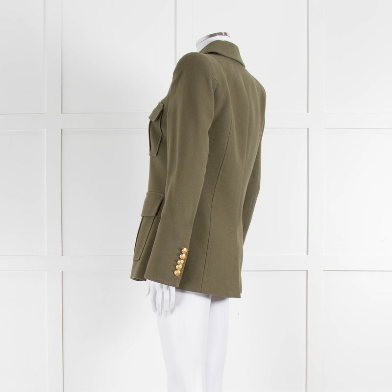 Veronica Beard Khaki Button Up Military Style Blazer