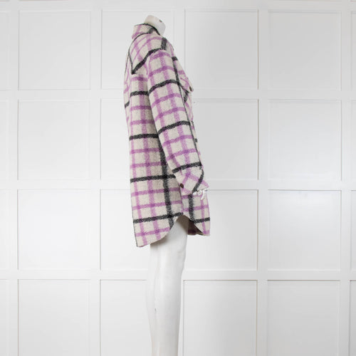 Samsoe Samsoe Lilac White Check Shacket