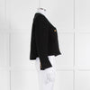 ba&sh Black Boucle Round Neck Short Jacket with Gold Buttons