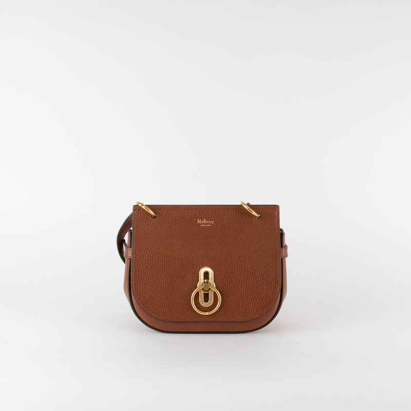 Mulberry Brown Amberley Small Grainy Leather Satchel Bag