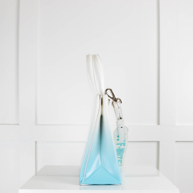 Off-White Mini Degrade Box Bag in Ombre White and Blue
