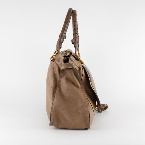 Chloe Camel Marcie Double Carry Bag