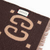 Gucci Brown Logo Wool and Silk Mix Scarf