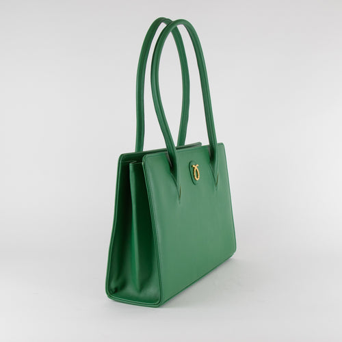 Launer London Emerald Green Lydia Shoulder Bag