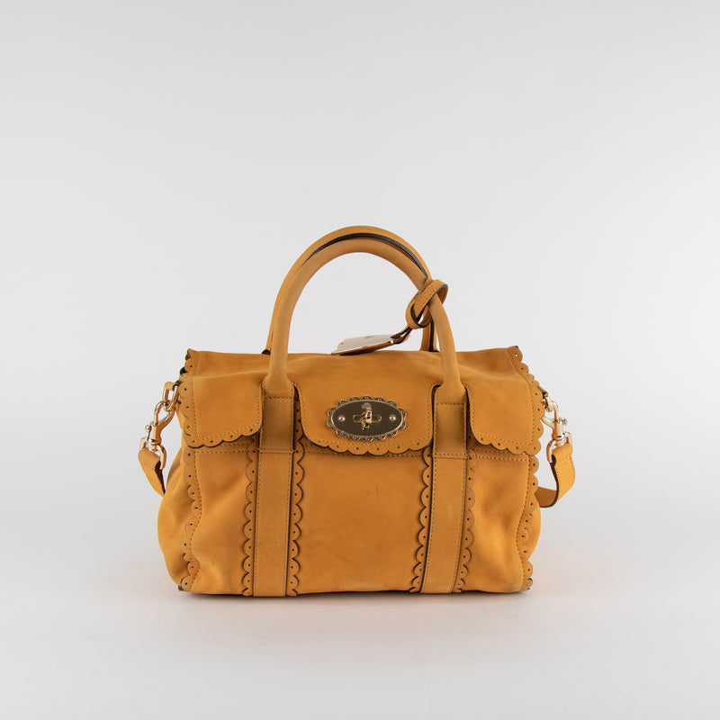 Mulberry Cookie Bayswater in Yellow Nubuck