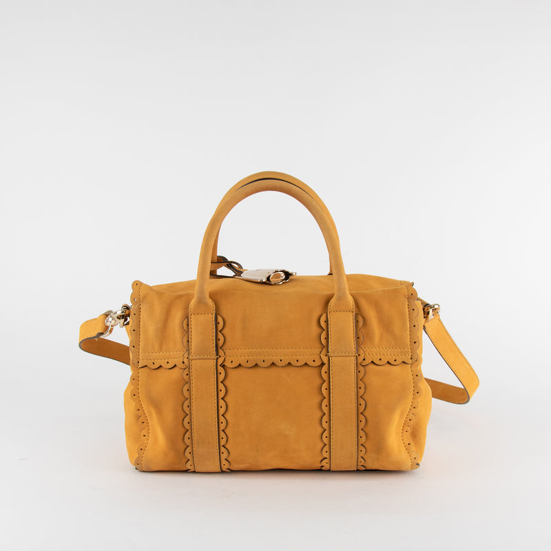 Mulberry Cookie Bayswater in Yellow Nubuck