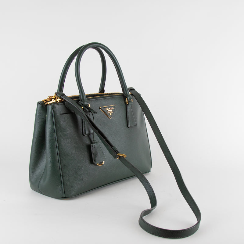 Prada Emerald Green Lux Saffiano Medium Galleria Tote