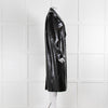 ROTATE Birger Christensen Black Shiny Mock Croc Coat