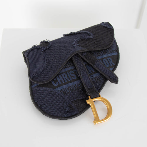 Christian Dior Distressed Canvas Saddle Belt Bag