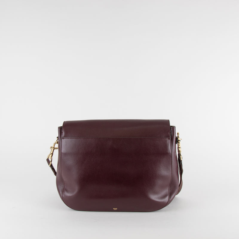 Anya Hindmarch Burgundy Smiley Ebury Satchel Shoulder Bag Burgundy