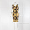 Versace Jeans Black And Gold Cowl Neck Sleeveless Shift  Dress