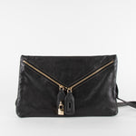 Dolce & Gabbana Black Zip Micol Envelope Clutch with Crossbody Strap