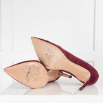 Gianvito Rossi Burgundy Suede Pointed Court Shoe