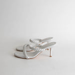 Gianvito Rossi White Leather Braided Strap Heels