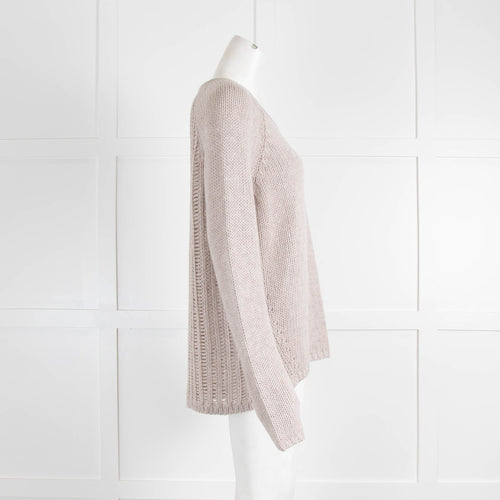 Duffy Greige Wide Knit Cashmere Jumper