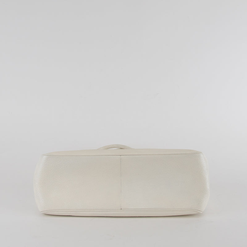 Gucci White Leather Frame Shoulder Bag